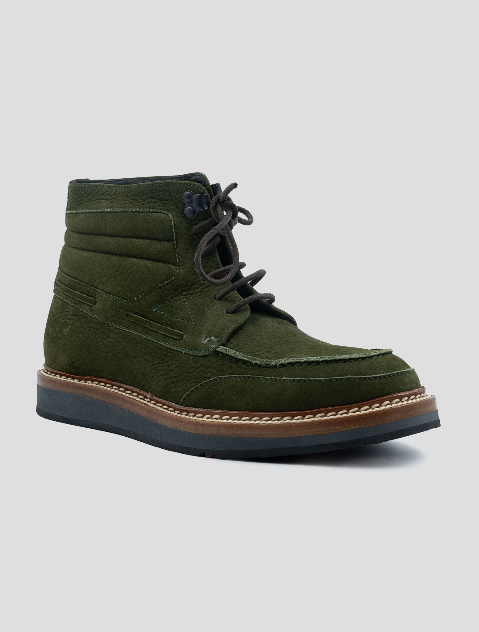 Kiton Green Leather Suede Boots