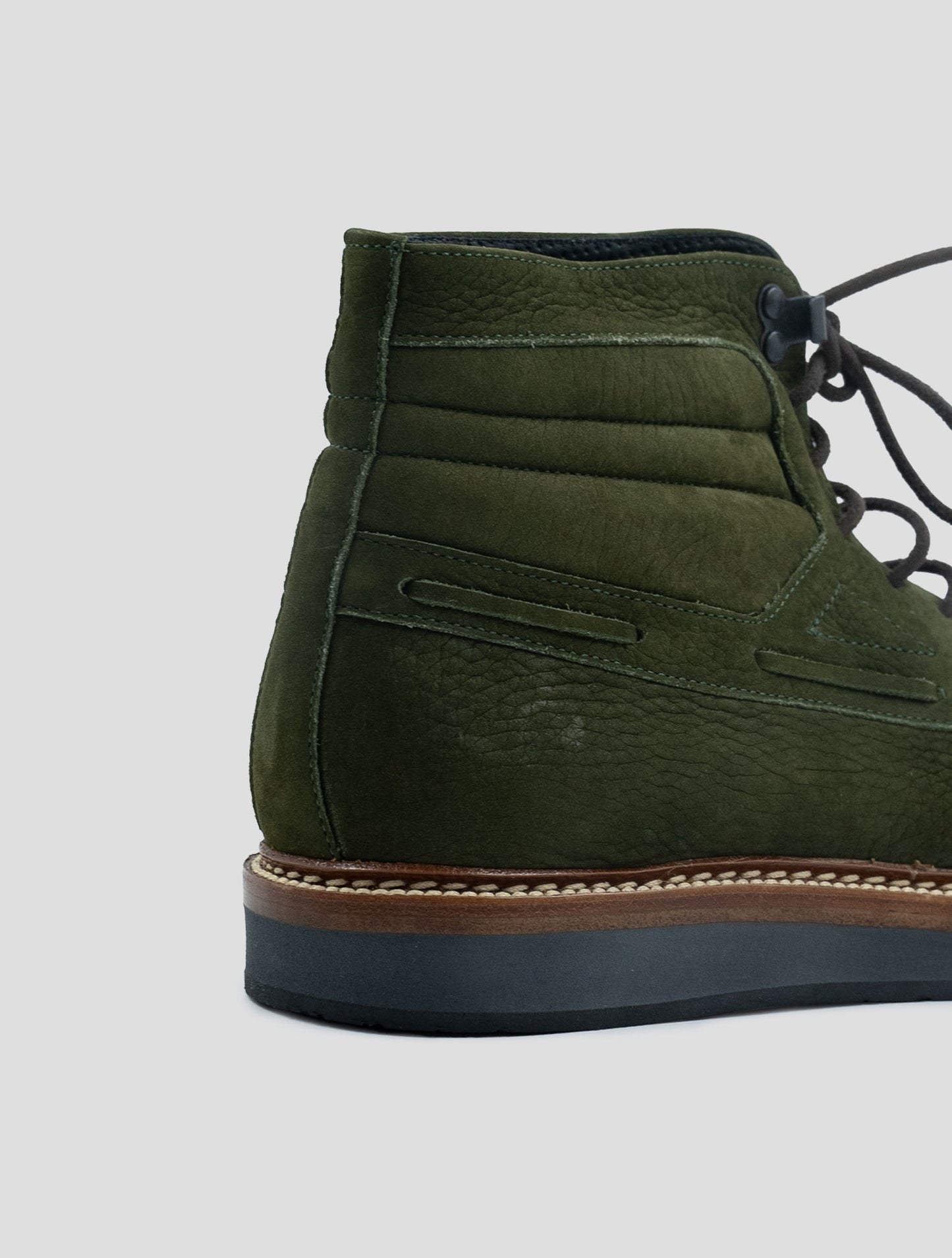 Kiton Green Leather Suede Boots