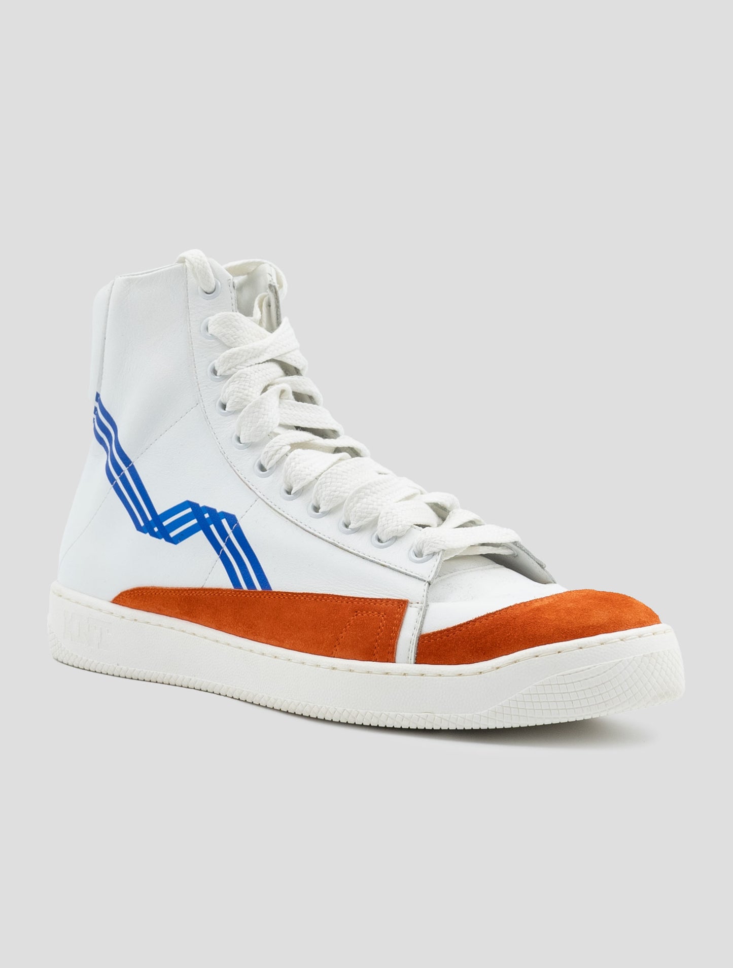 Kiton White Orange Leather Leather Suede Boots
