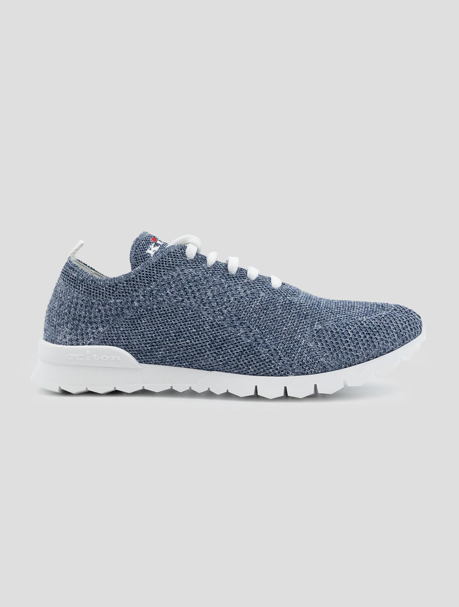 Kiton Blue Cotton Ea Sneakers