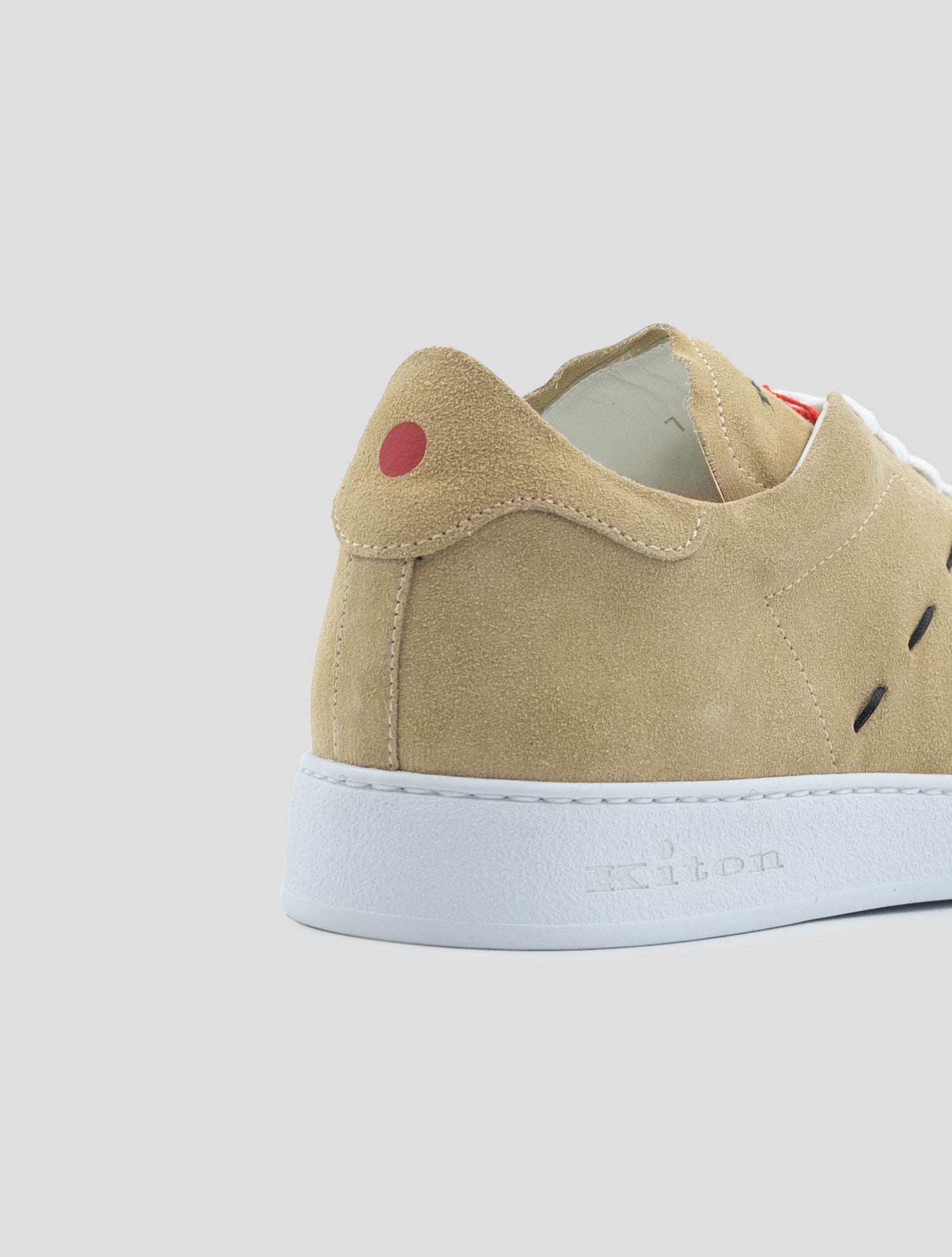 Kiton Beige Leather Suede Sneakers
