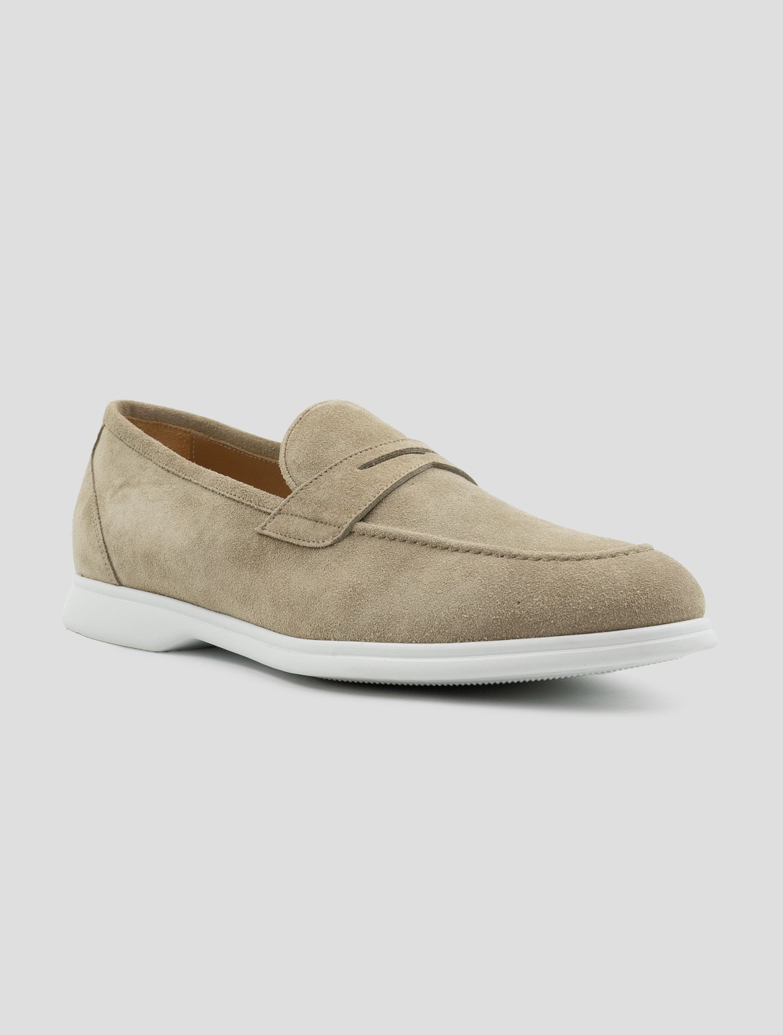 Kiton Beige Leather Suede Loafers