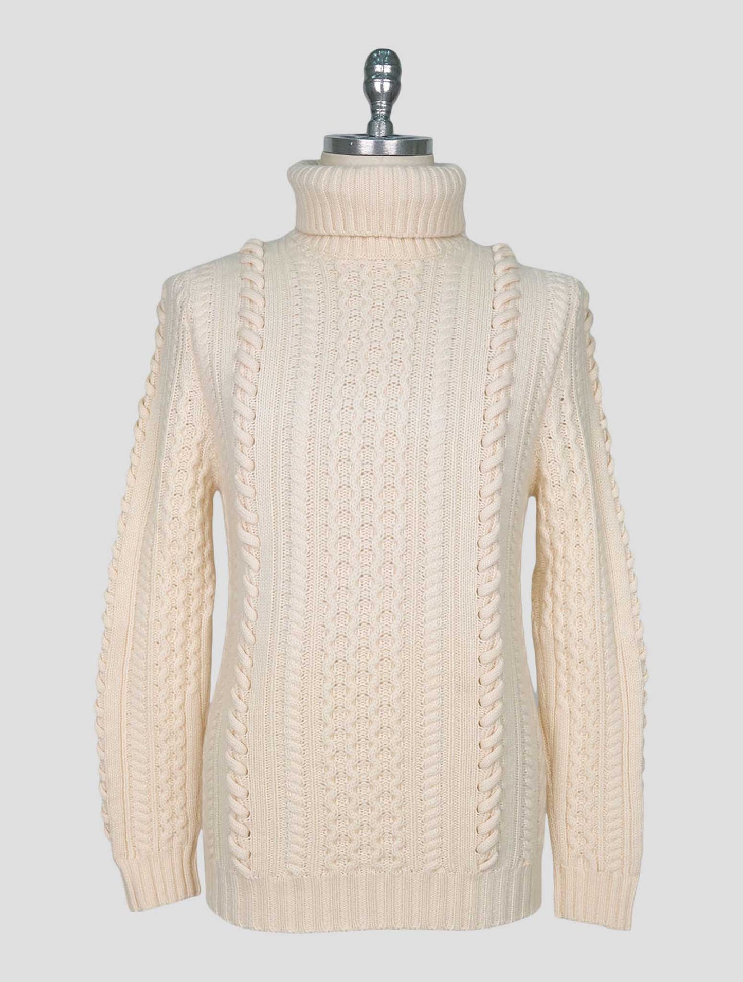 Kiton White Cashmere Sweater Turtleneck