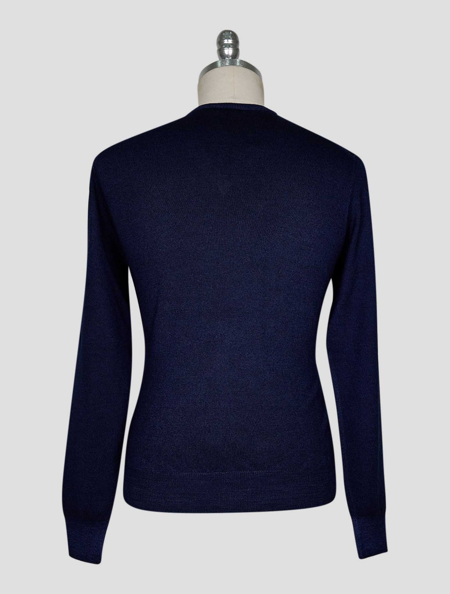 Kiton Blue Wool Sweater V-Neck