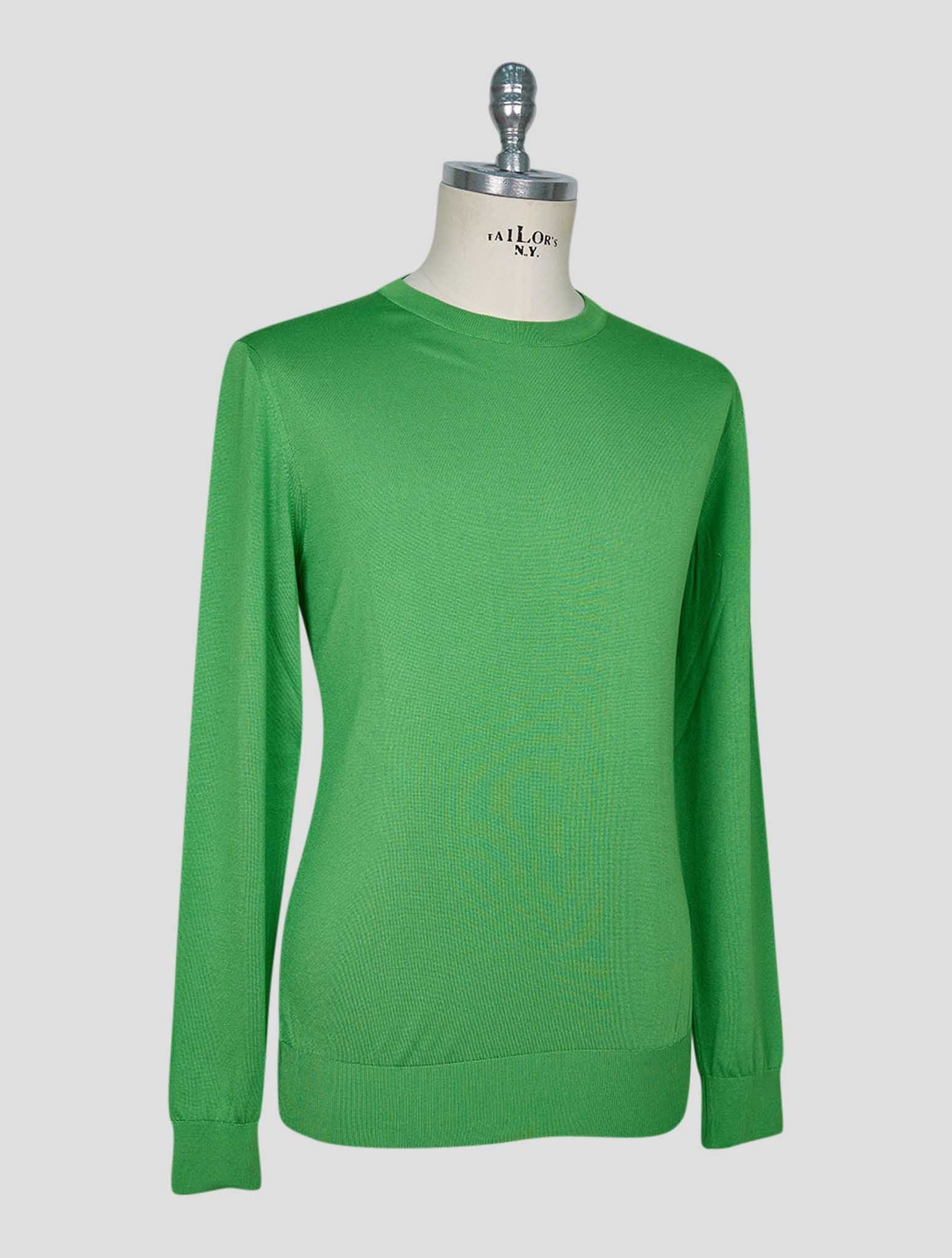 Kiton Green Silk Sweater Crewneck