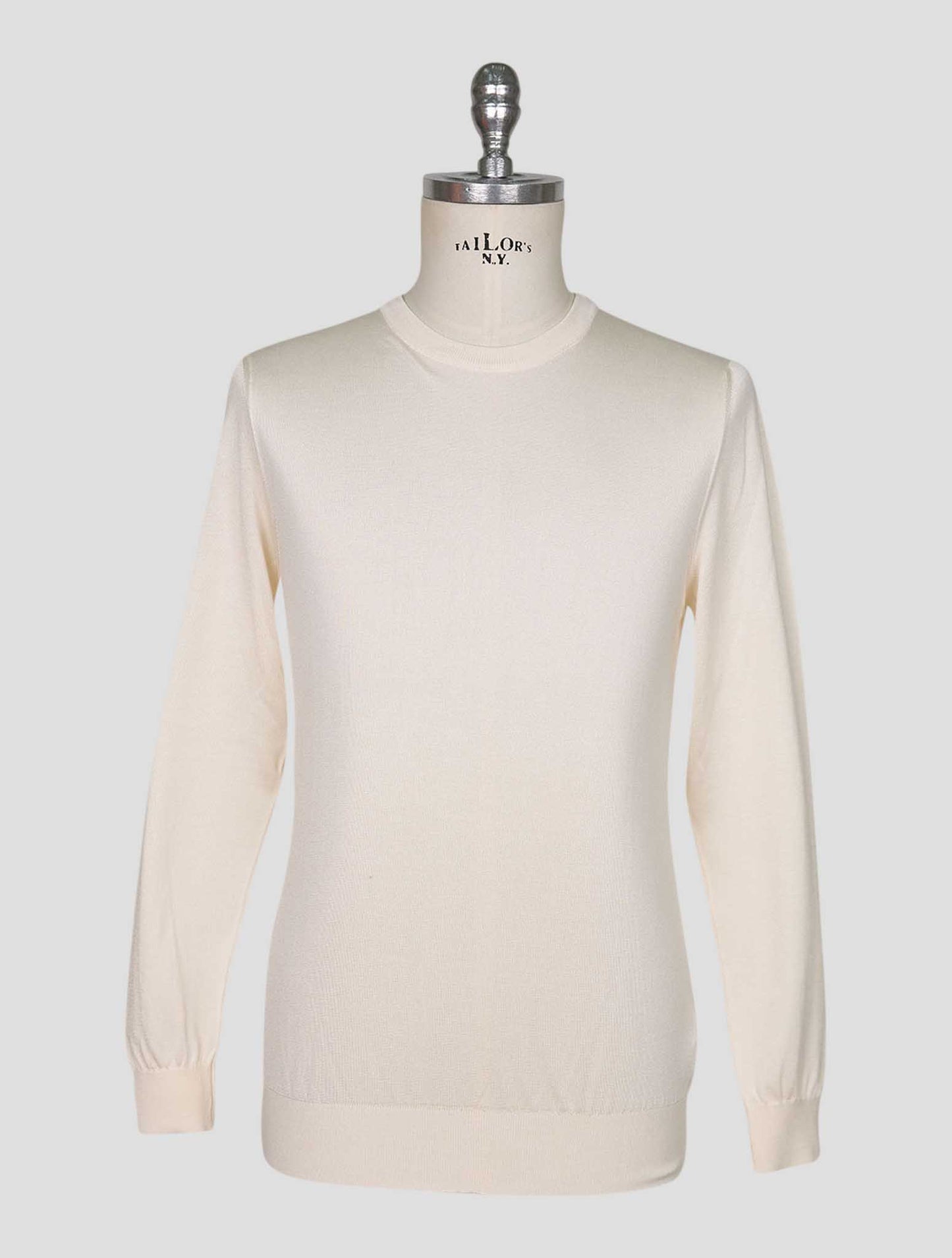 Kiton Beige Silk Sweater Crewneck