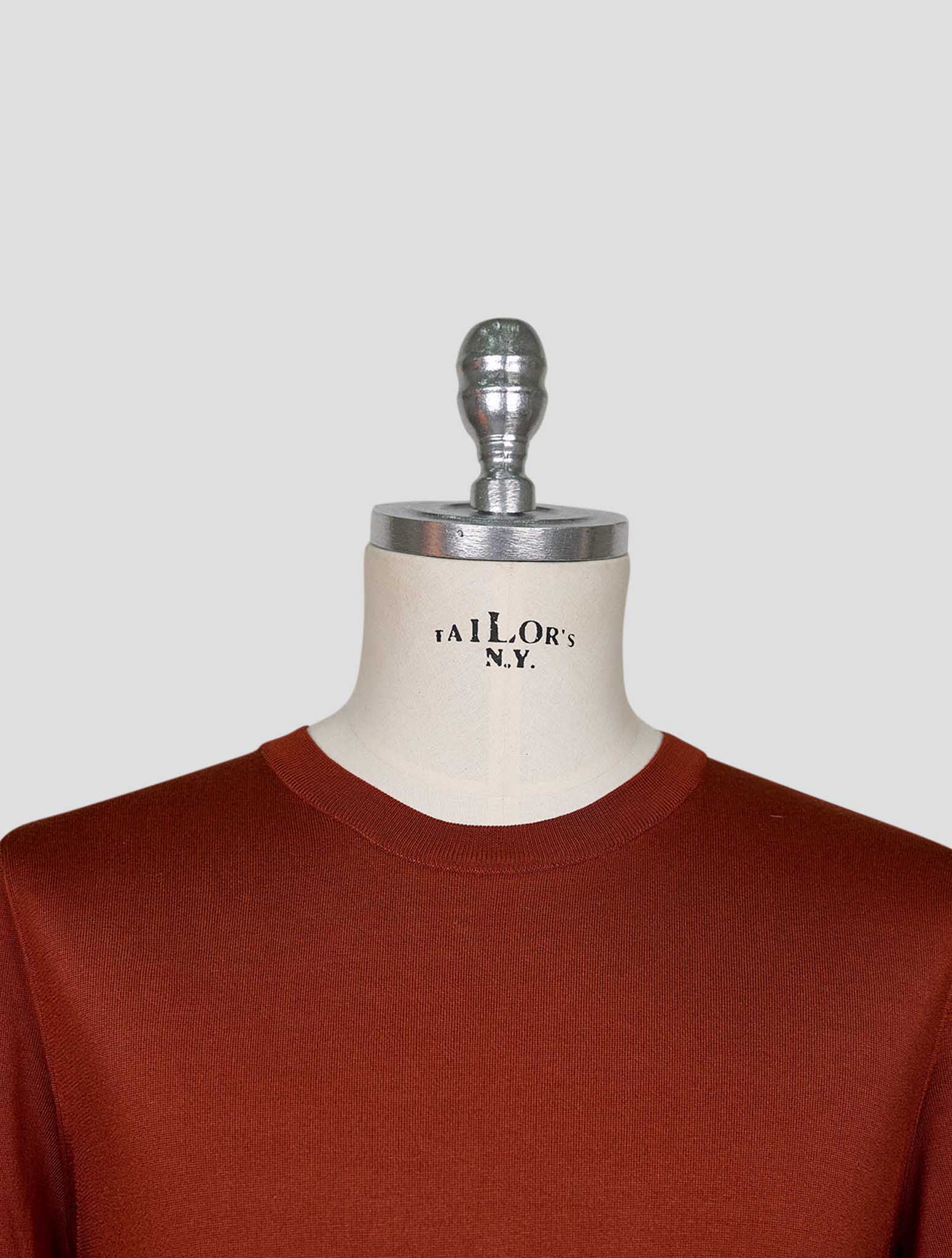 Kiton Burgundy Silk Sweater Crewneck