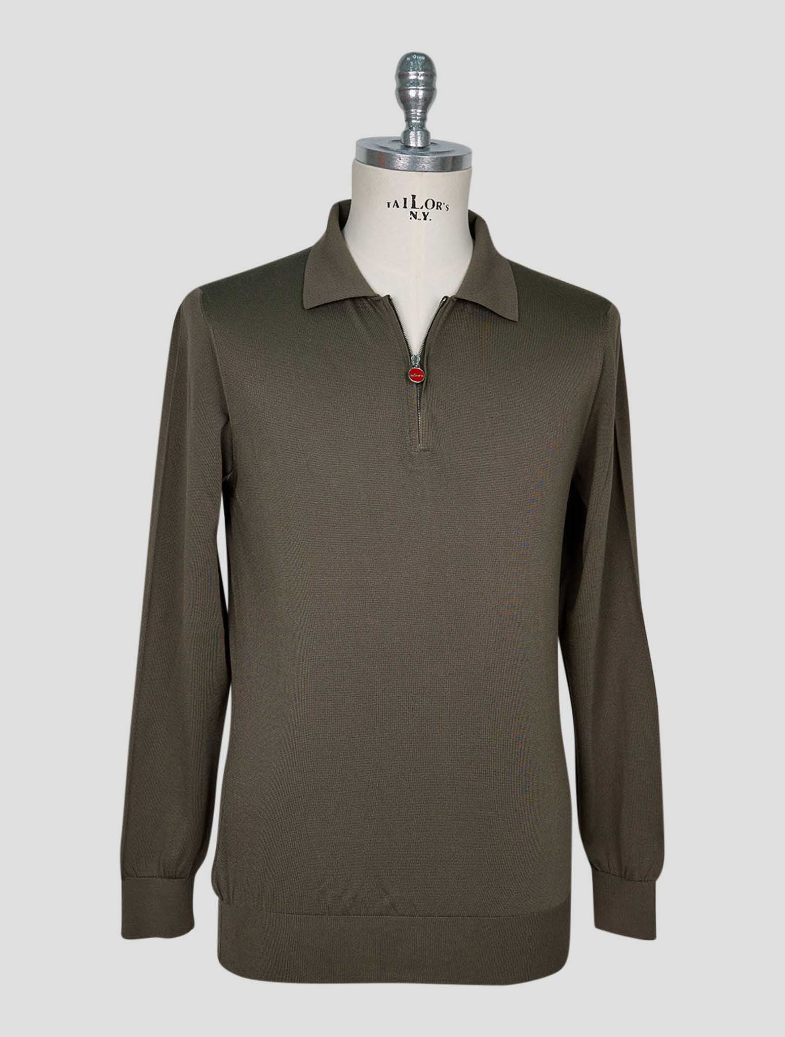 Kiton Green Silk Sweater Polo