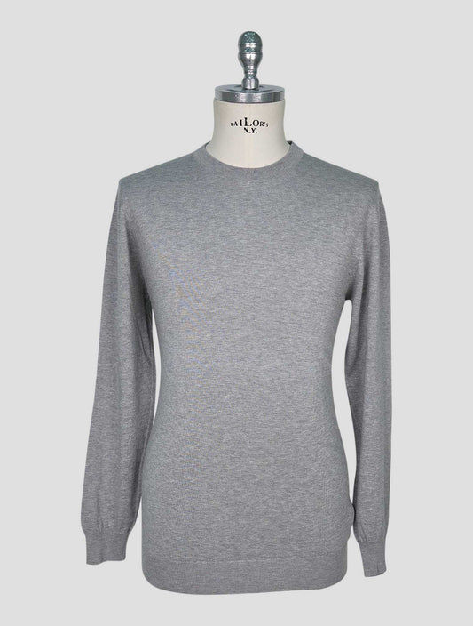 Kiton Gray Cotton Sweater Crewneck