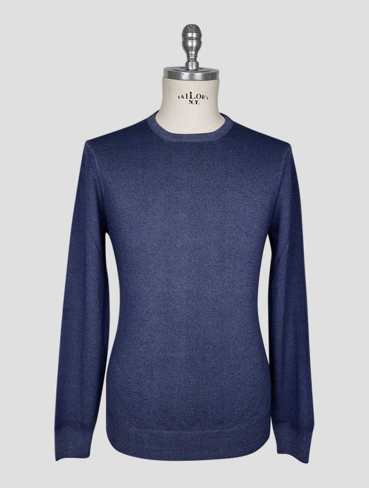 Kiton Blue Wool Sweater Crewneck