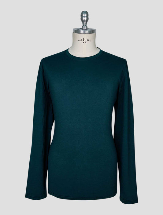 Kiton Green Cotton Cashmere T-Shirt Long Sleeve
