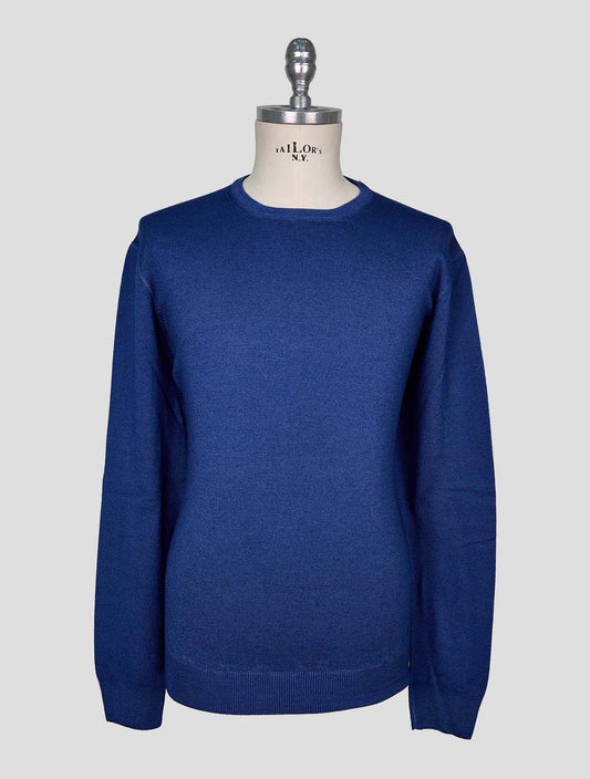 Kiton Blue Wool Sweater Crewneck
