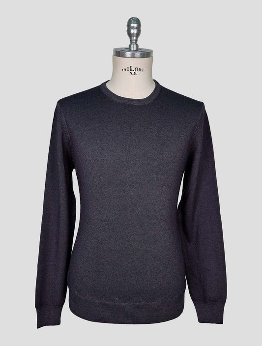 Kiton Gray Wool Sweater Crewneck