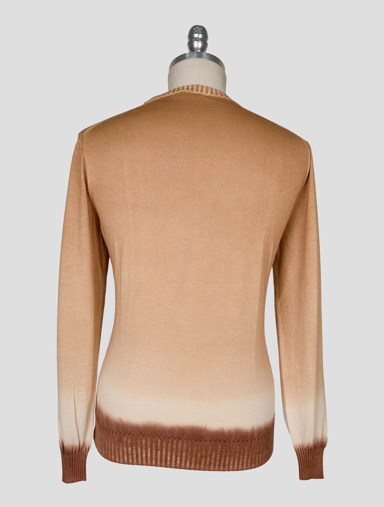 Kiton Brown Cashmere Silk Sweater Crewneck