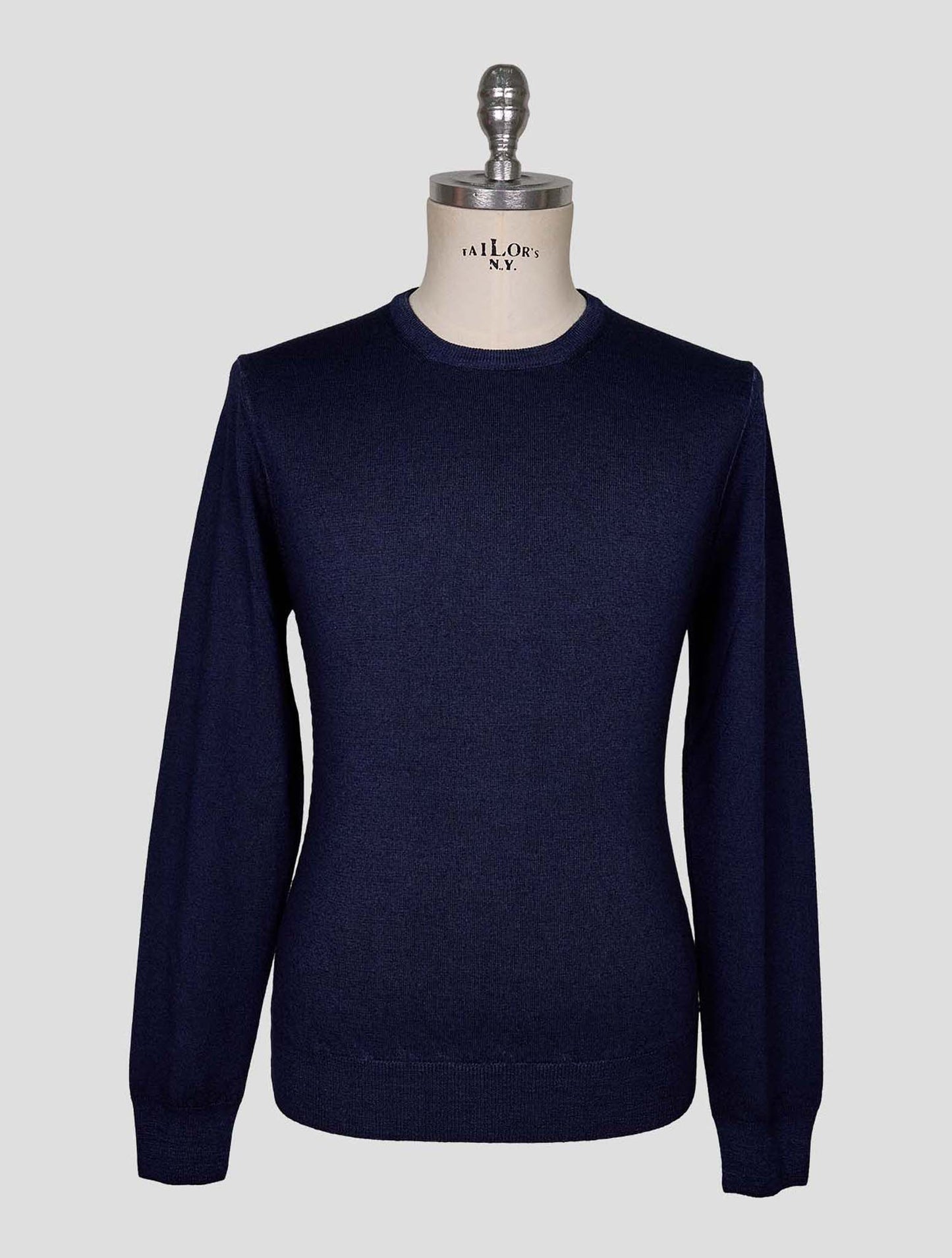 Kiton Blue Wool Sweater Crewneck