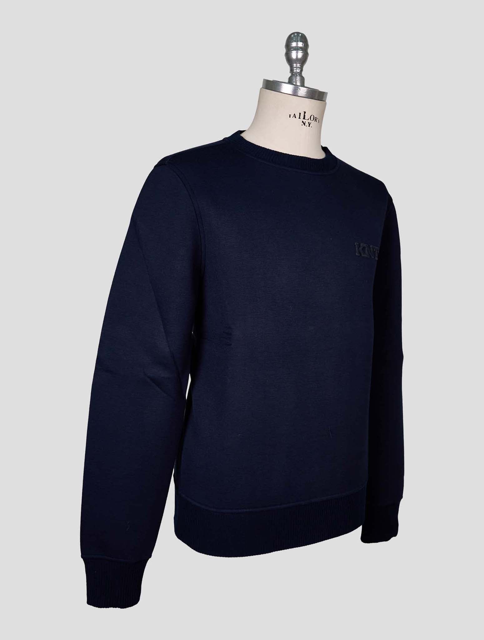 Kiton Knt Blue Viscose Ea Sweater Crewneck