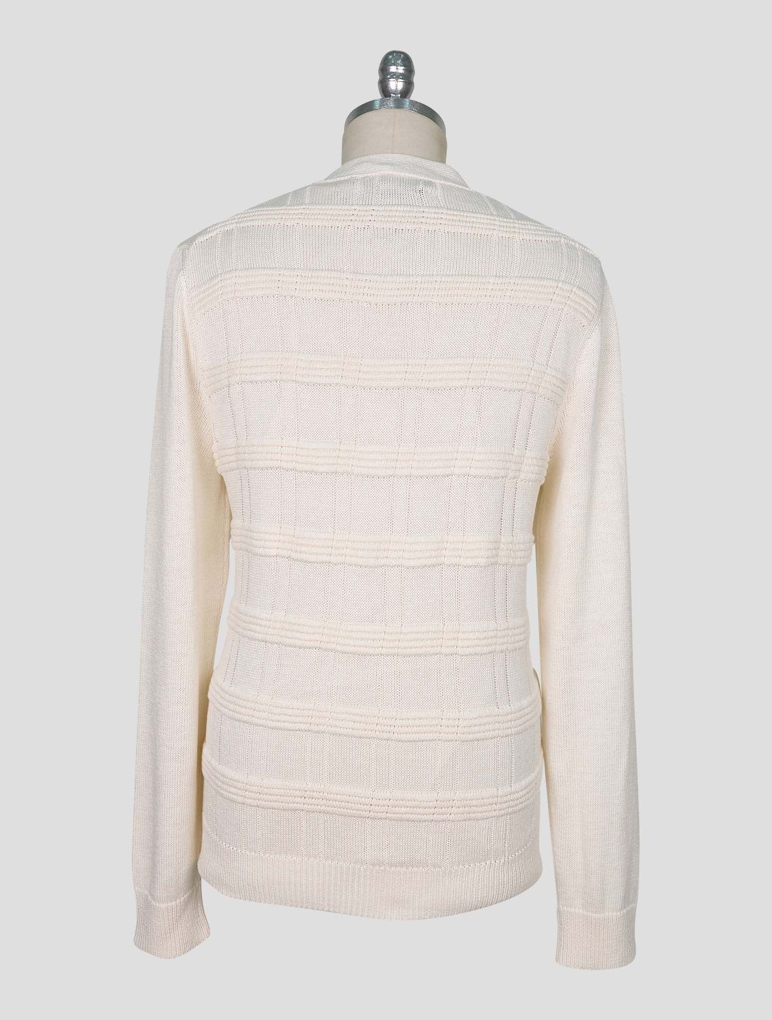 Kiton White Cotton Silk Cardigan