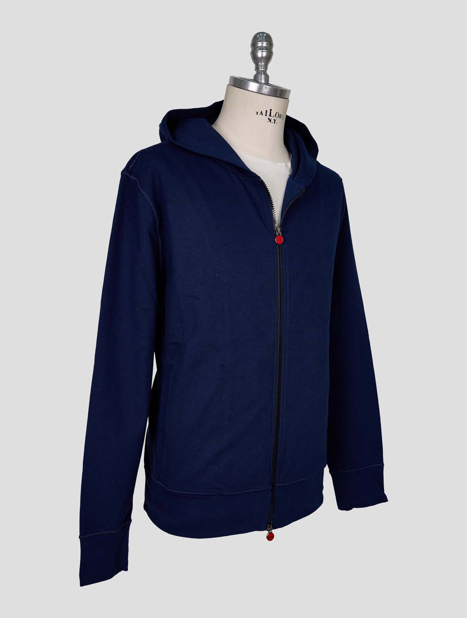 Kiton Blue Cotton Ea Sweater Full Zip