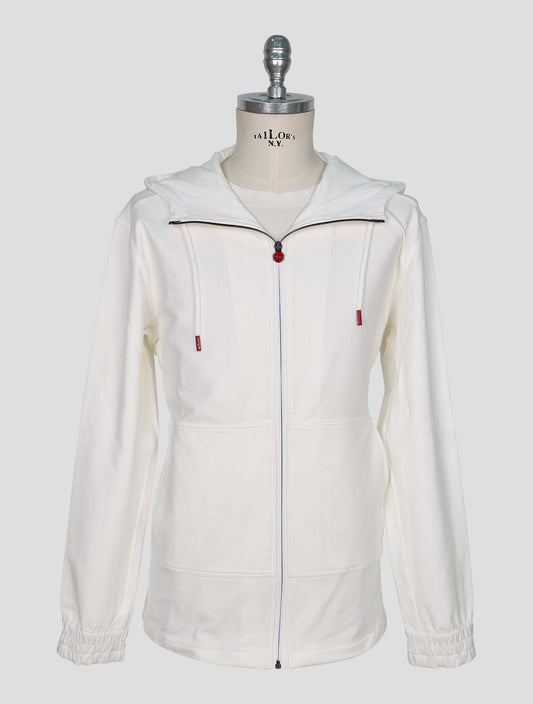 Kiton White Cotton Ea Sweater Full Zip