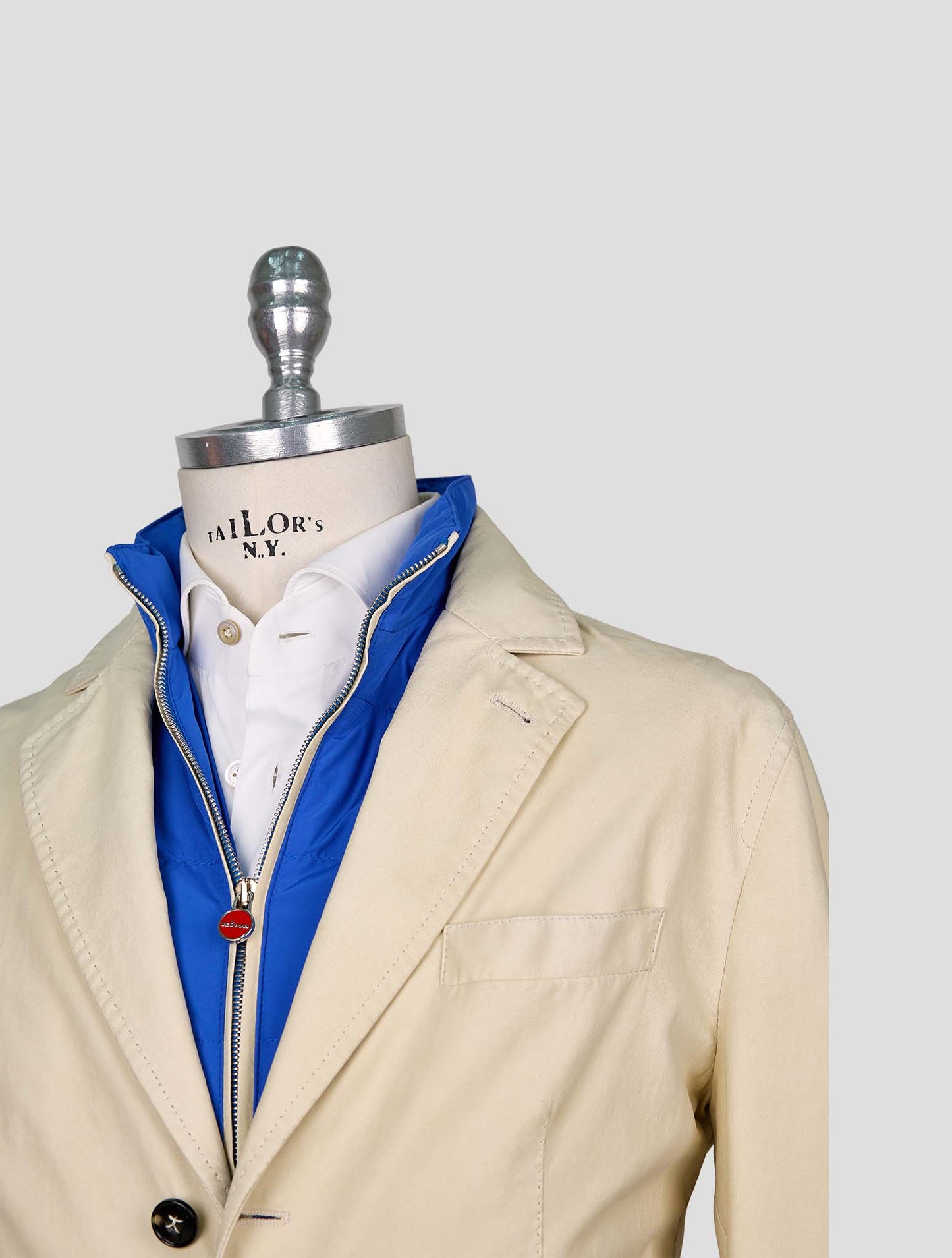 Kiton Beige Leather Blazer