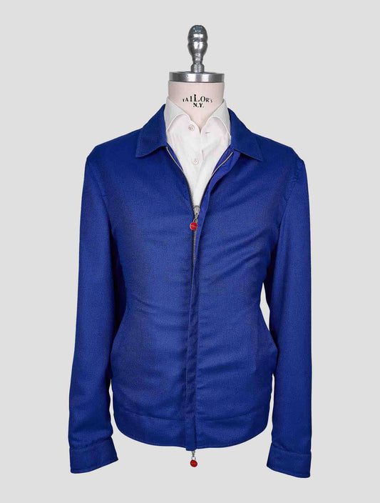 Kiton Blue Cashmere Silk Reverse Coat
