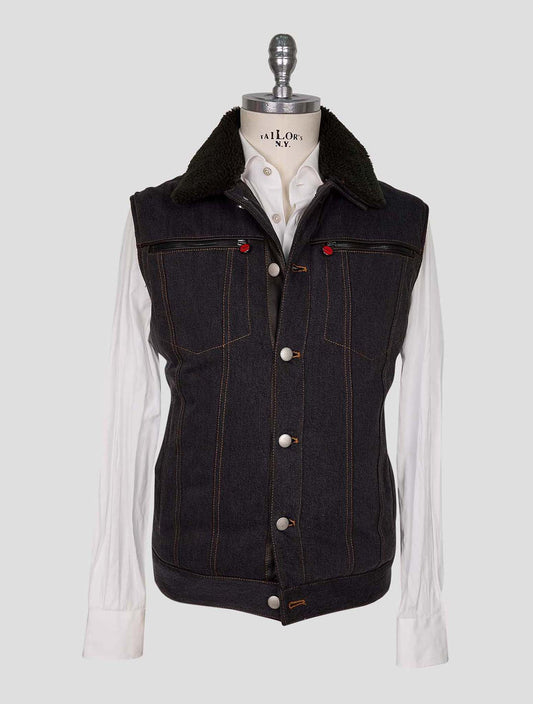 Kiton Gray Cotton Pl Gilet