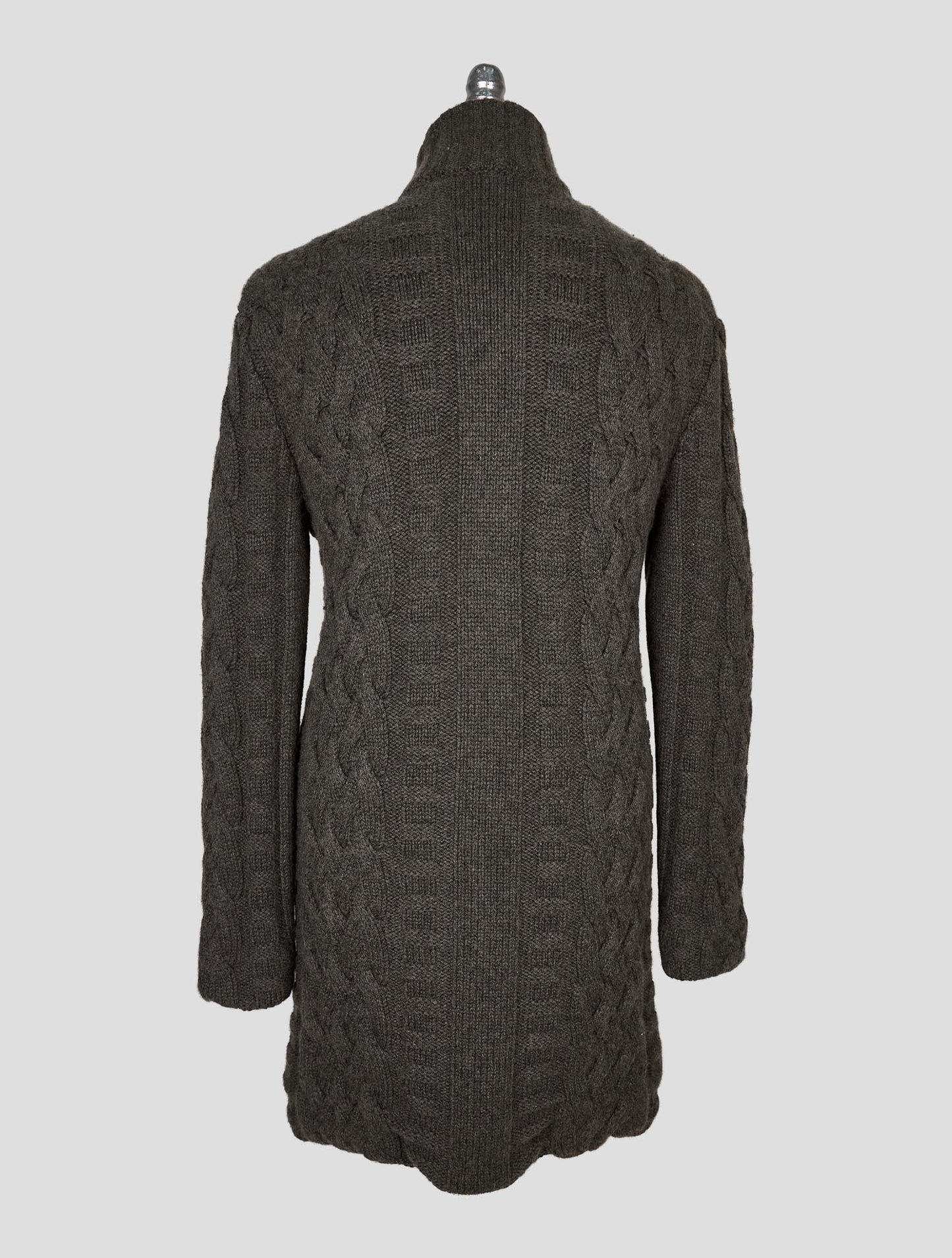 Kiton Green Cashmere Mink Fur Sweater Coat