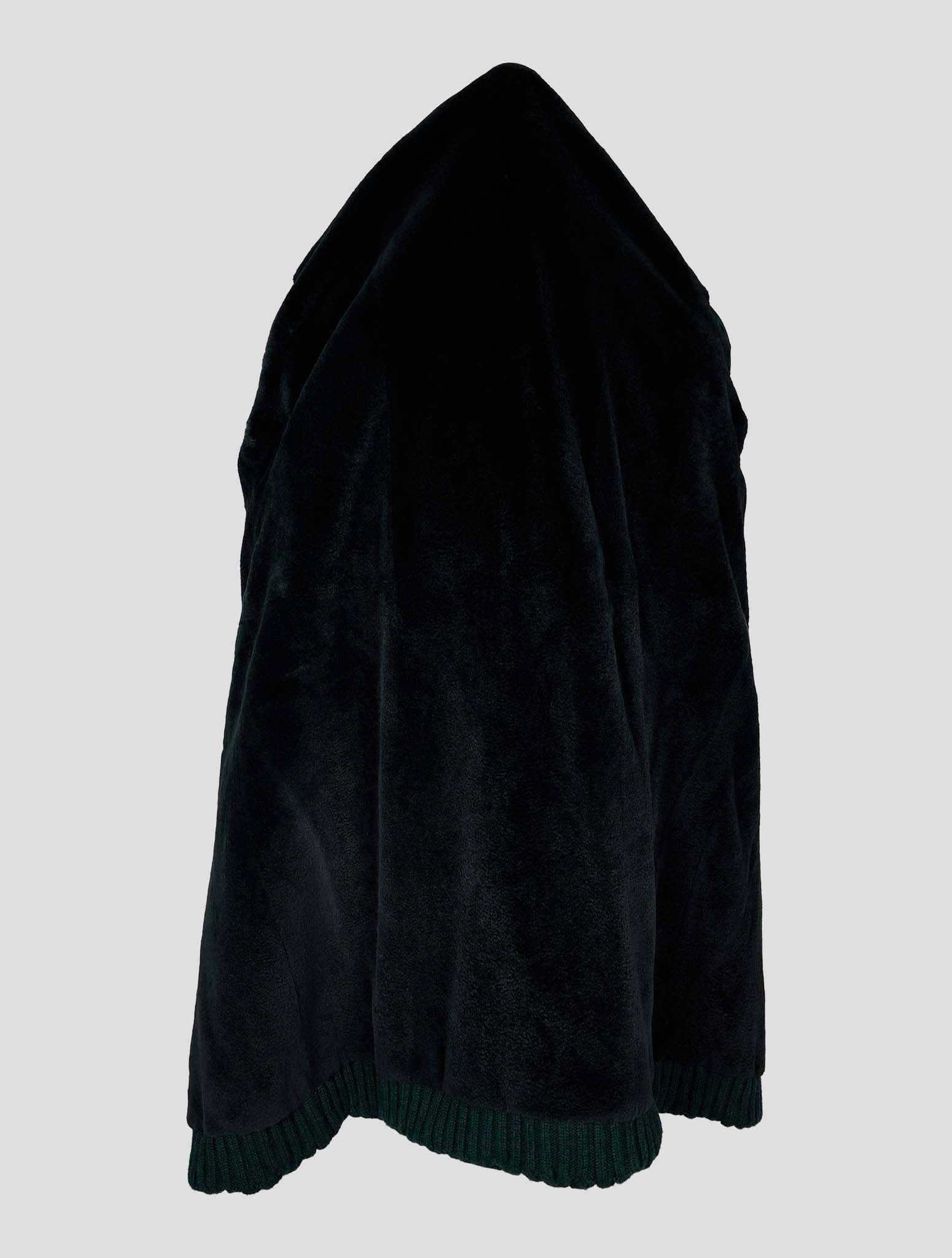 Kiton Dark Green Cashmere Mink Fur Sweater Coat