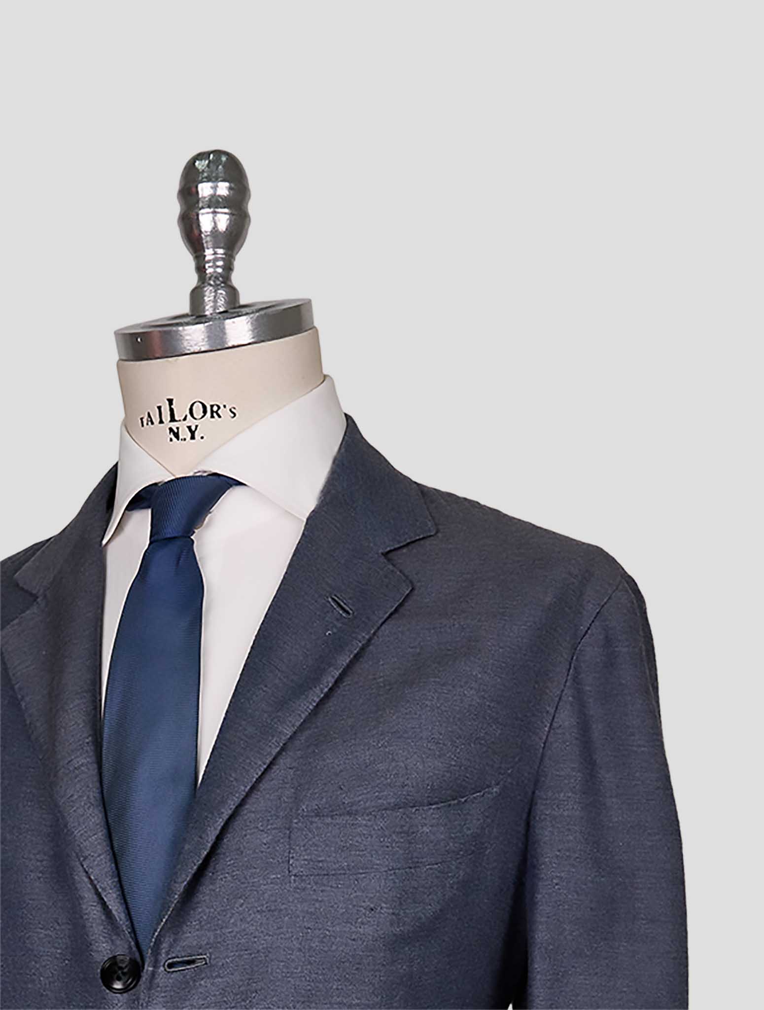 Kiton Blue Cotton Cashmere Blazer