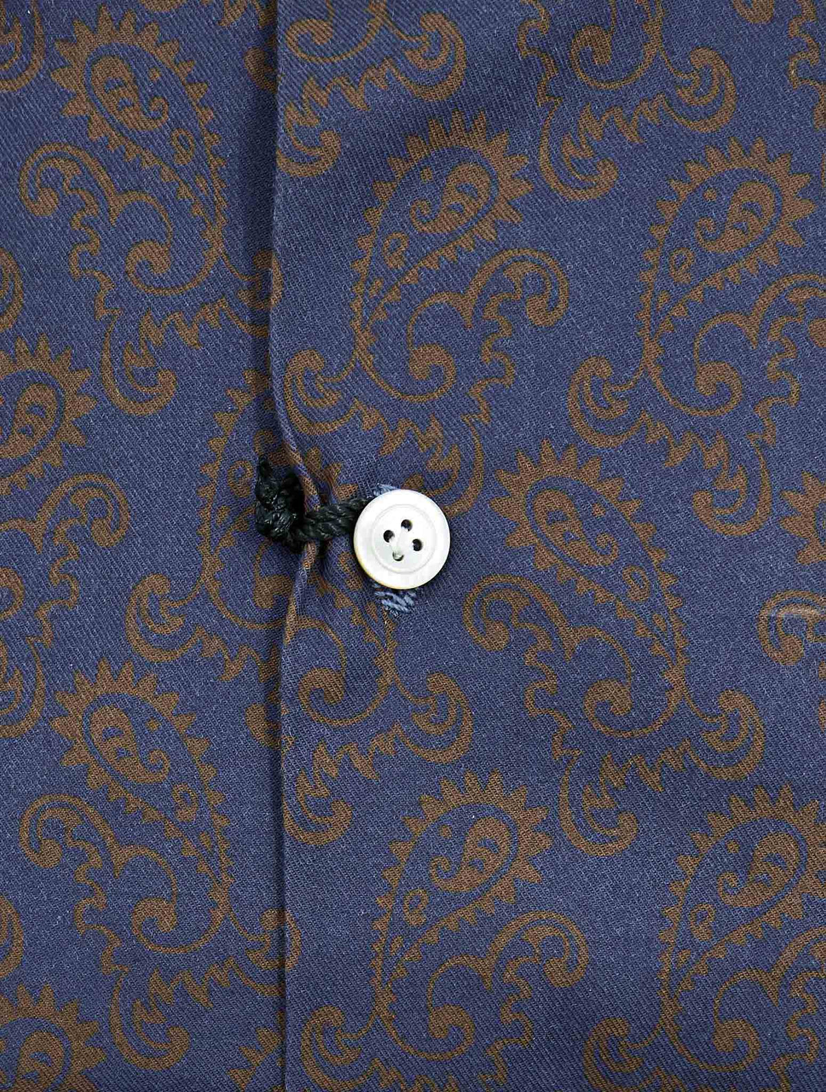 Kiton Blue Orange Cotton Shirt Nerano
