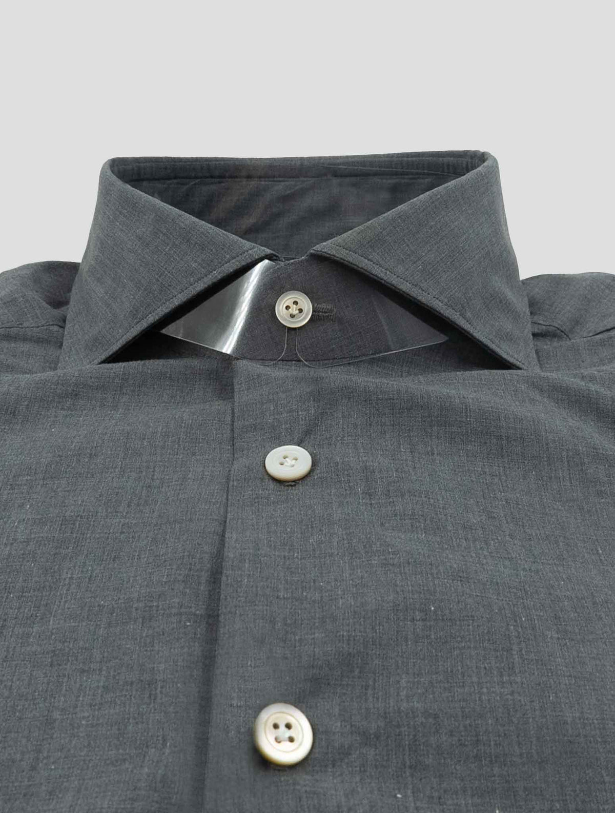 Kiton Gray Cotton Shirt