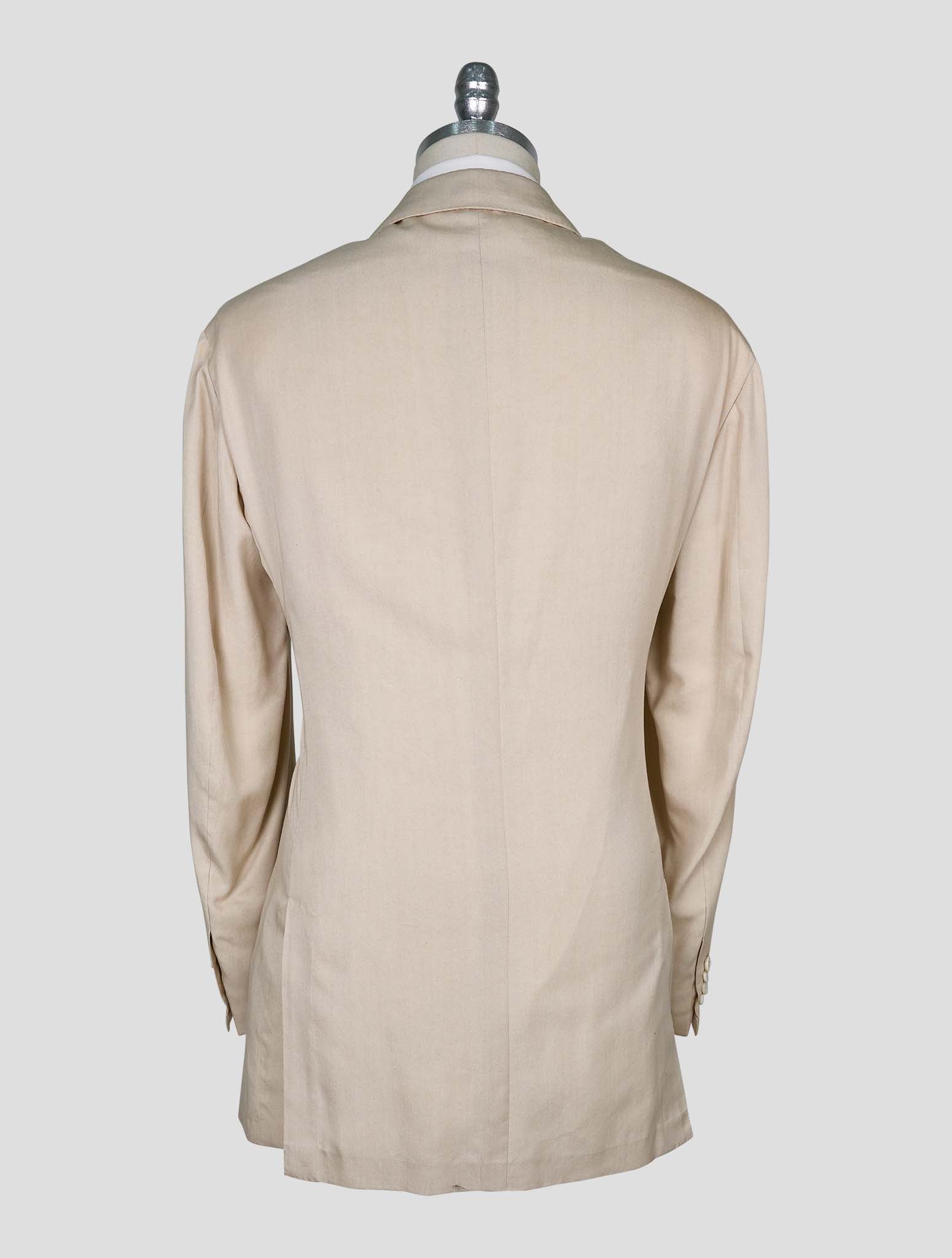 Kiton Beige Lyocell Viscose Silk Blazer