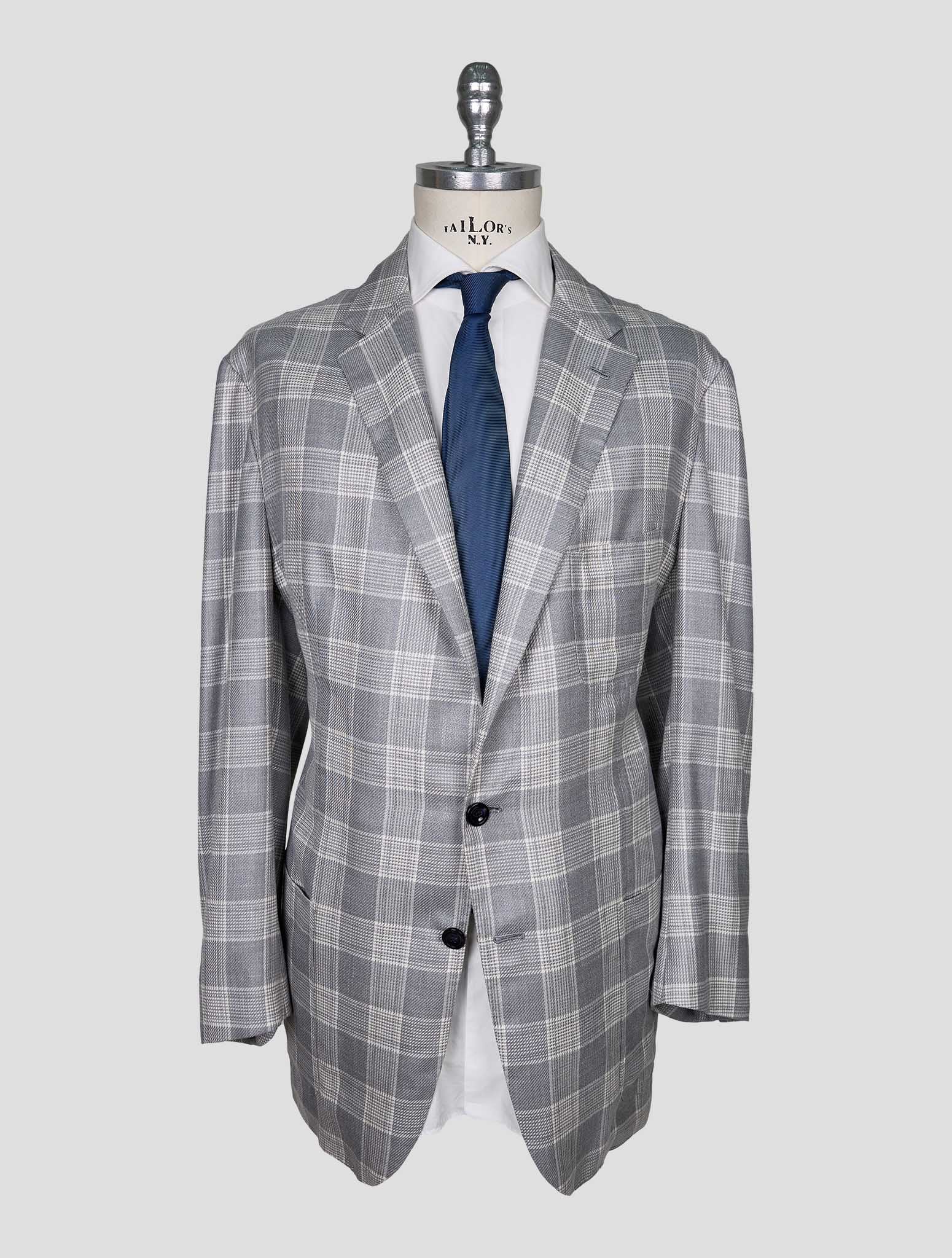 Kiton Gray White Cashmere Blazer