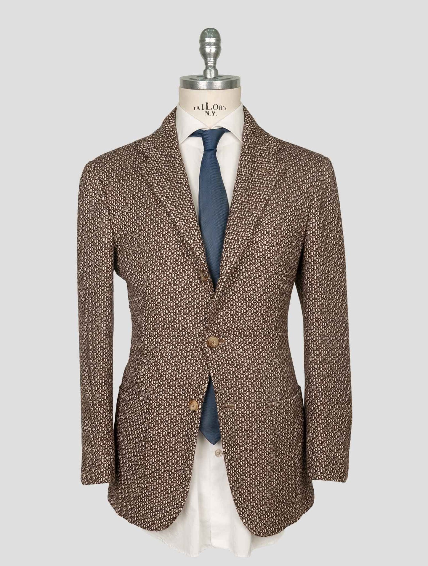 Kiton Brown White Cashmere Blazer