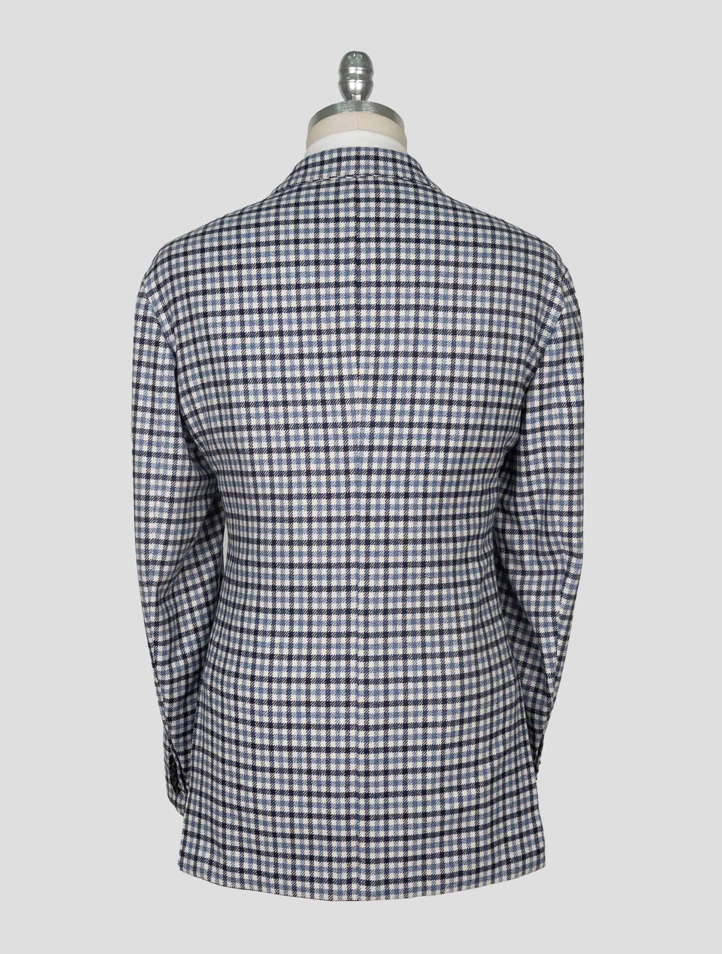 Kiton Blue White Cashmere Blazer