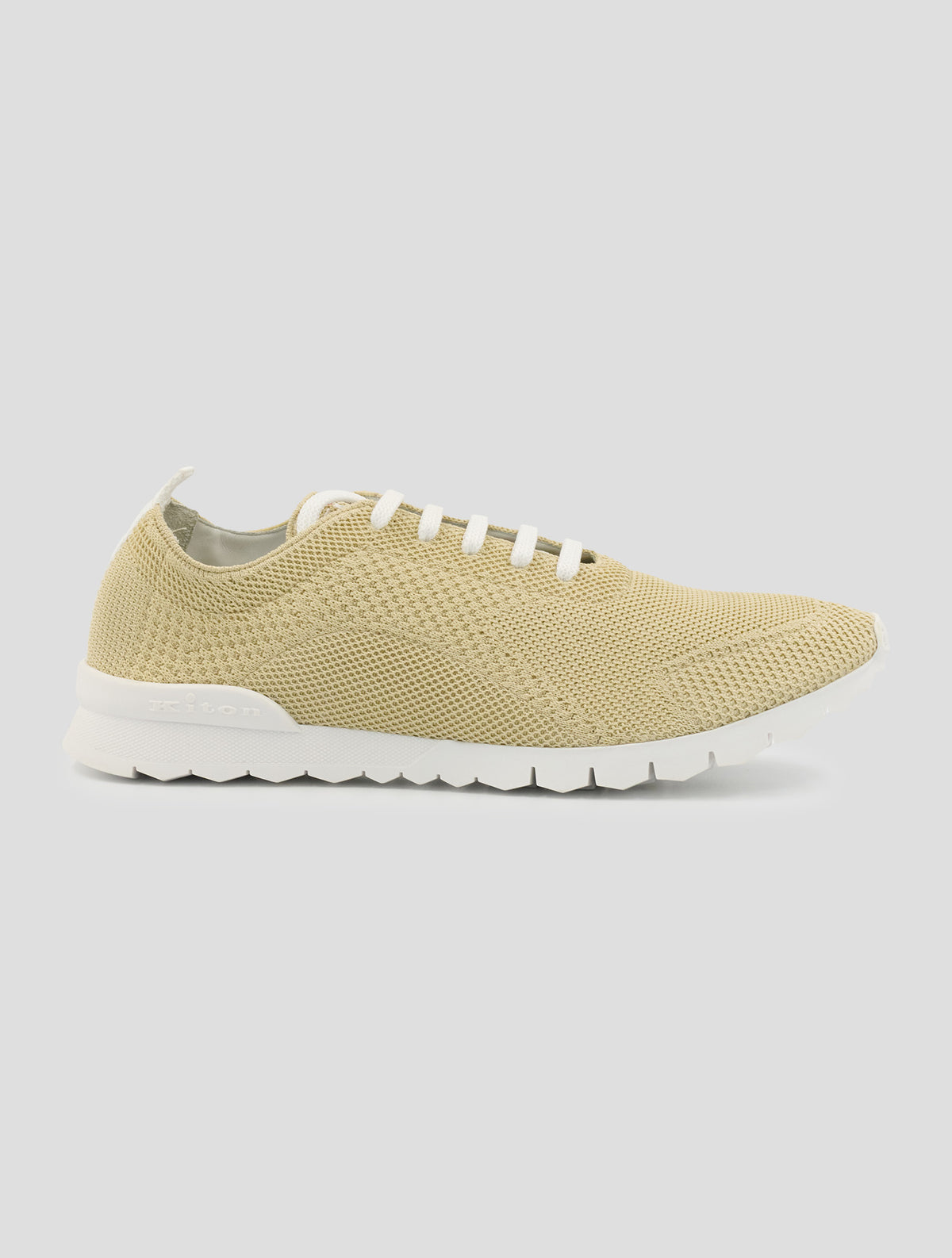 Kiton Beige Cotton Ea Sneakers