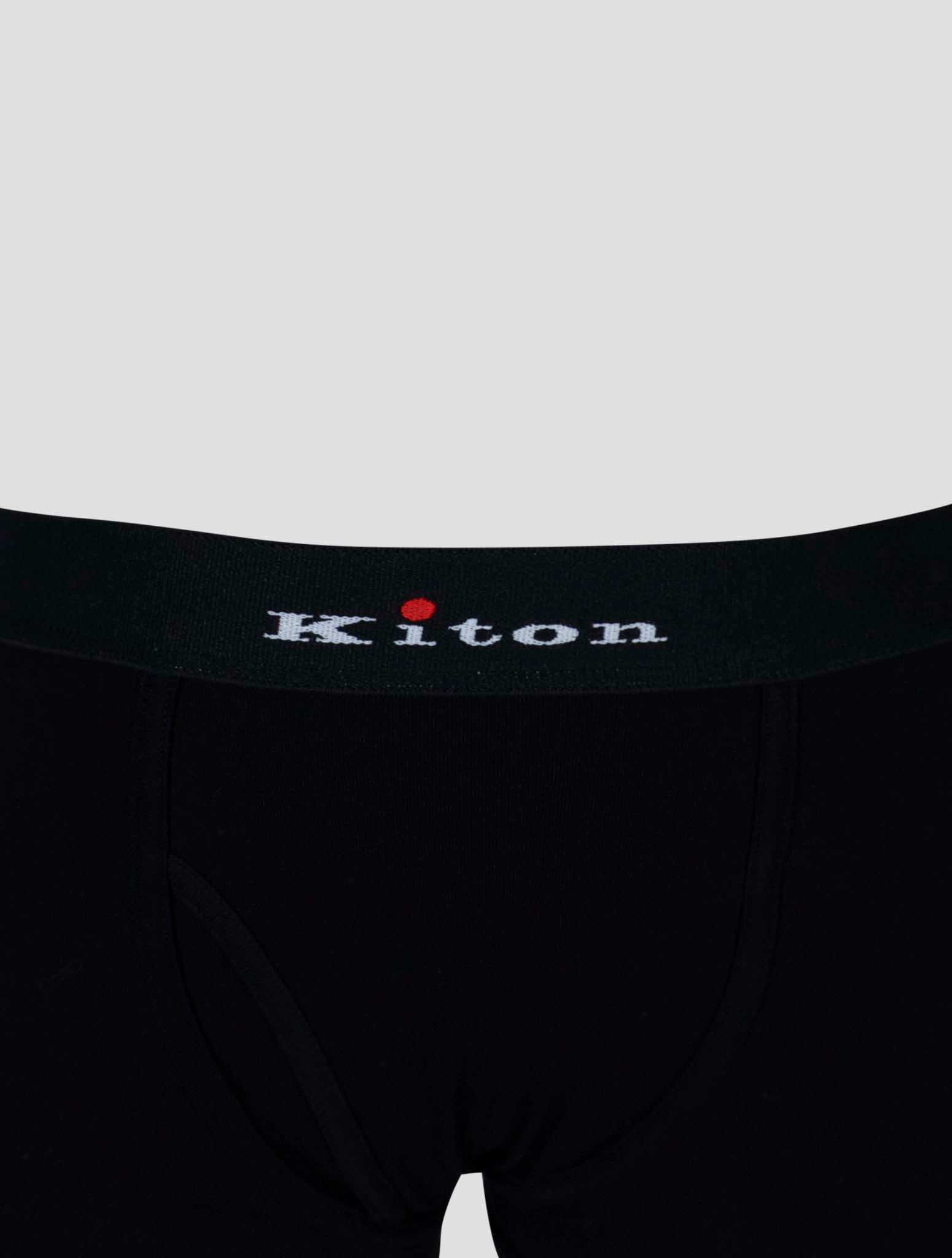 Kiton Black Cotton Ea Boxer