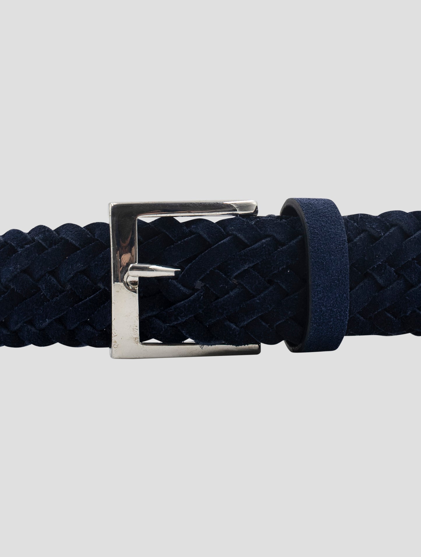 Kiton Blue Leather Suede Belt