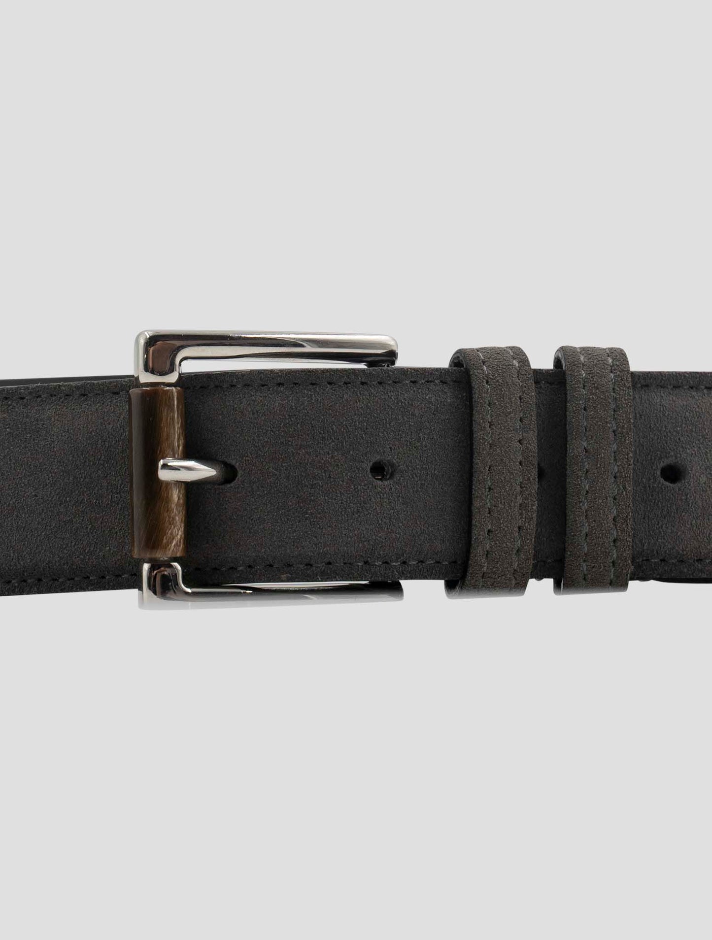 Kiton Gray Leather Suede Belt
