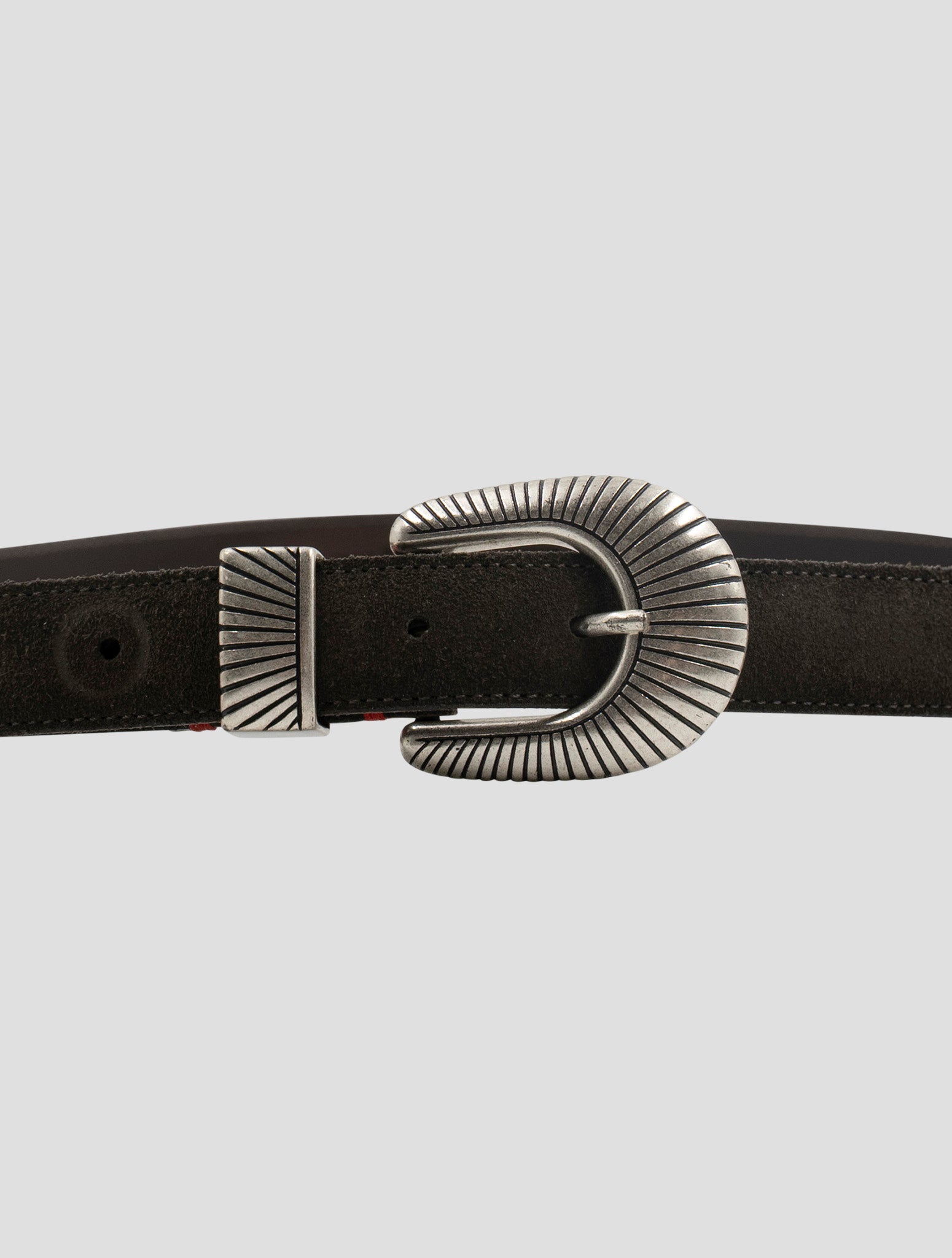 Kiton Brown Leather Suede Belt