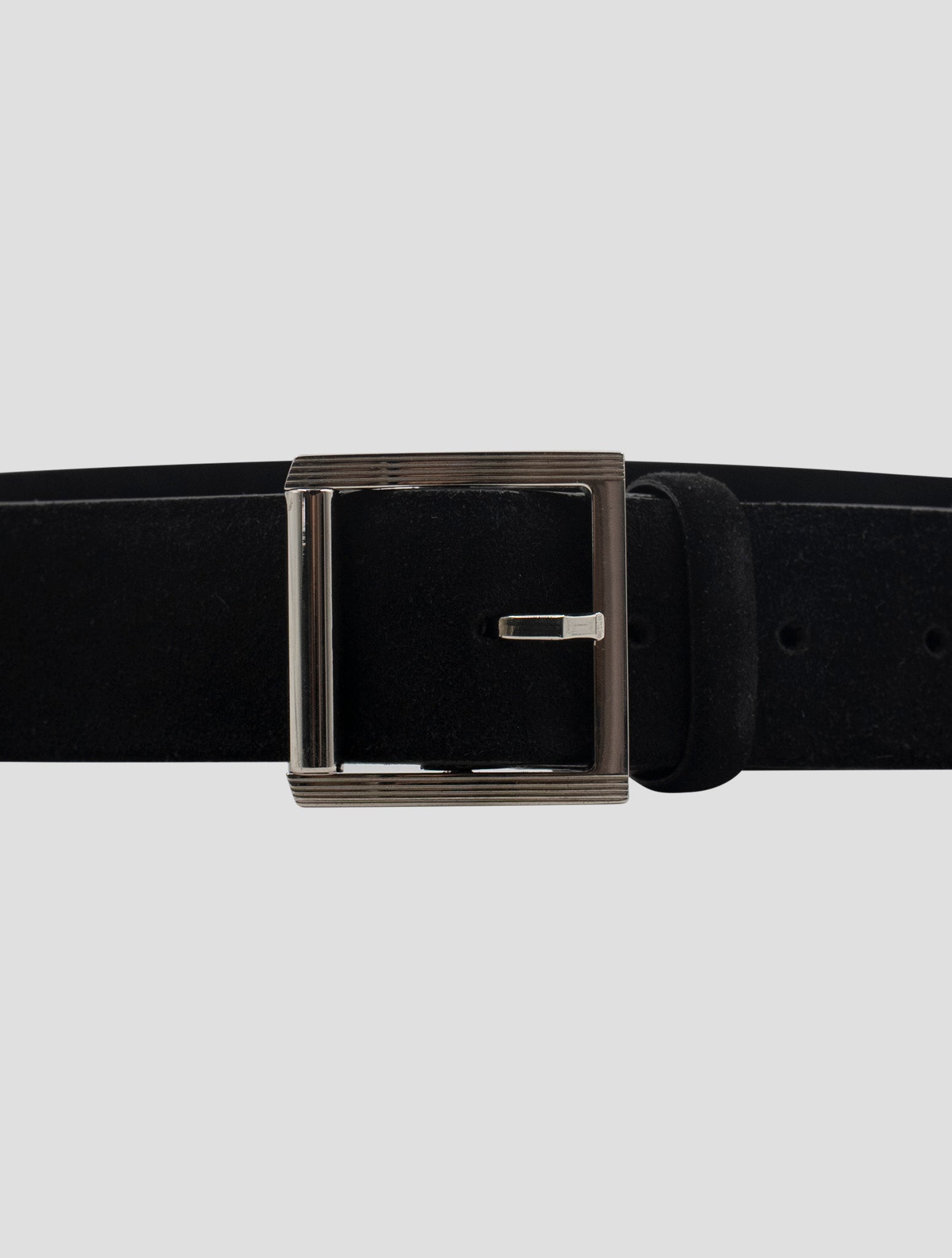 Kiton Black Leather Suede Belt