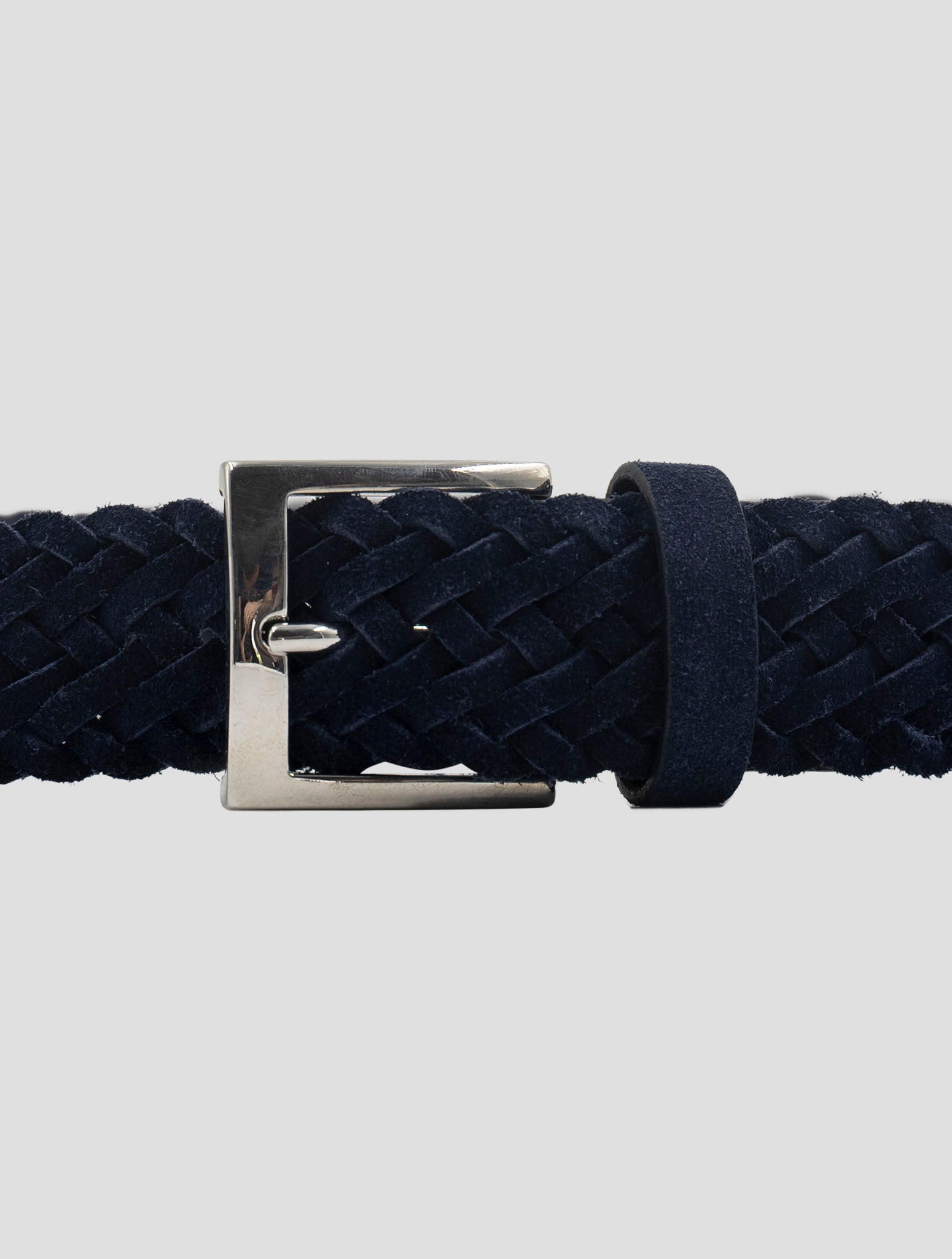 Kiton Blue Leather Suede Belt
