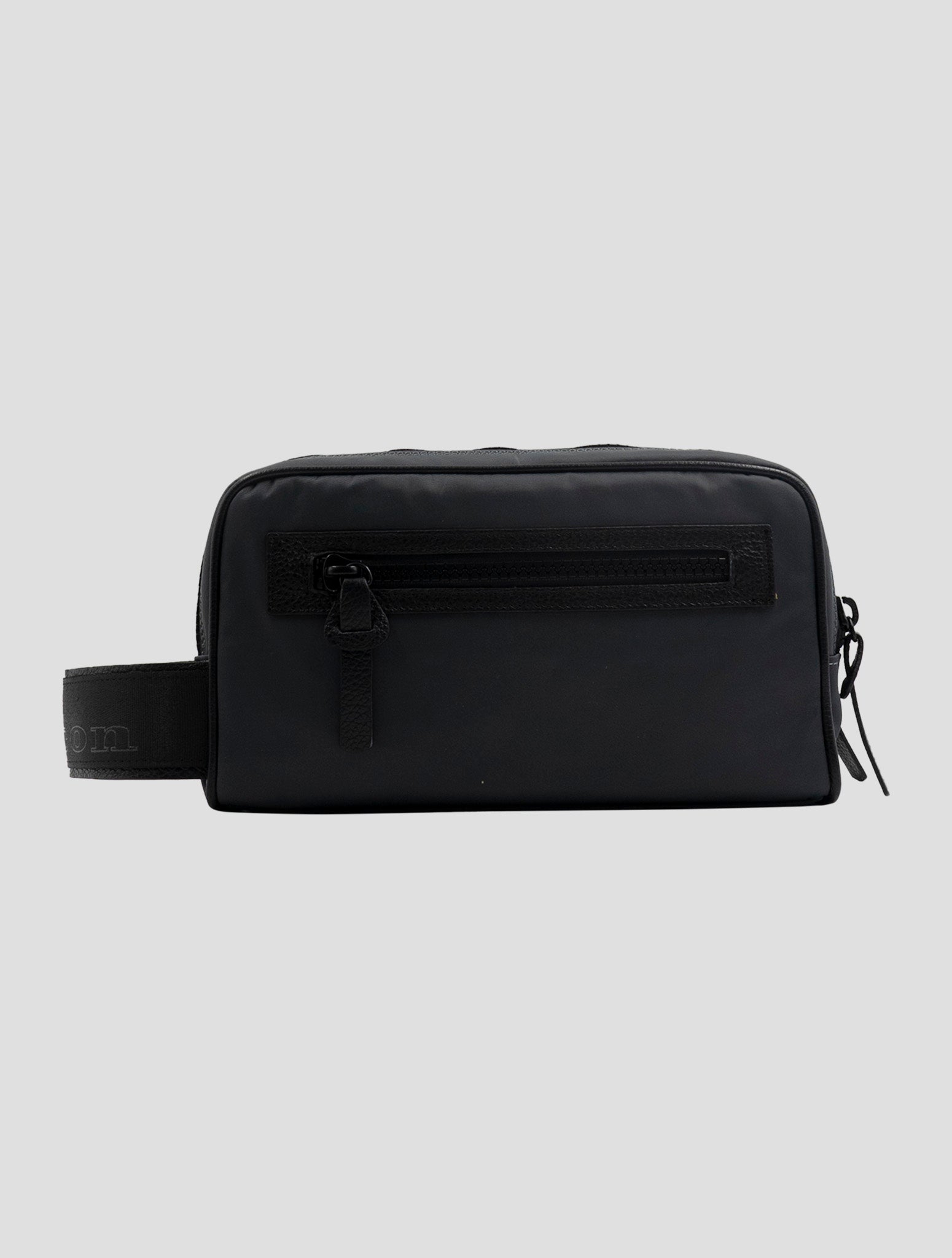 Kiton Gray Pa Cotton Leather Beauty Case Bag