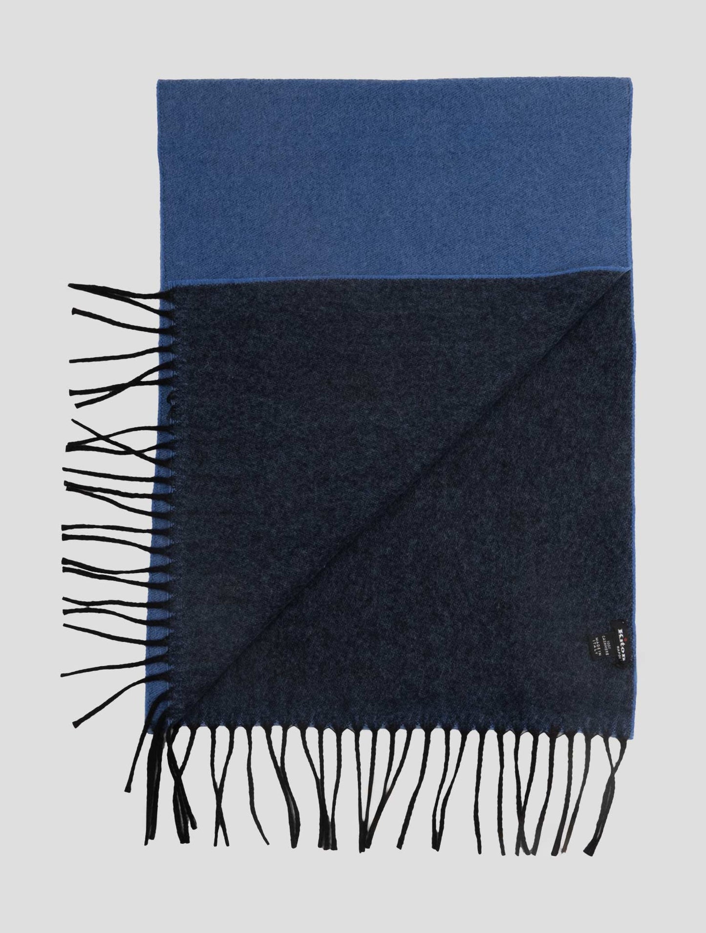 Kiton Blue Cashmere Scarf 35x180