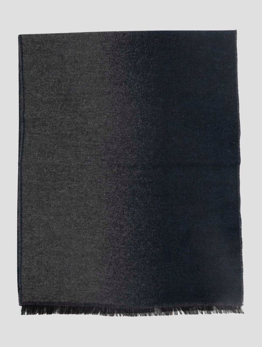 Kiton Gray Blue Cashmere Scarf 37x180