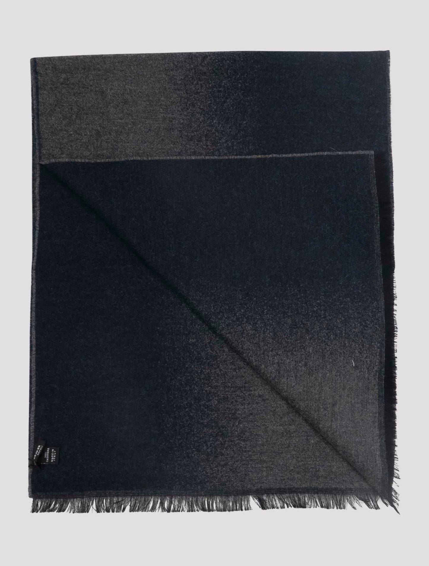 Kiton Gray Blue Cashmere Scarf 37x180
