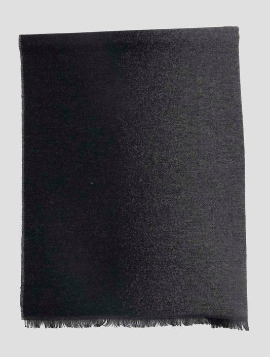Kiton Gray Black Cashmere Scarf 37x180