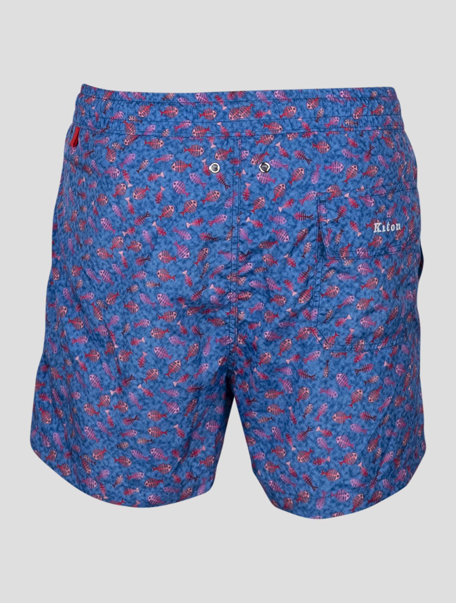 Kiton Light Blue Red Pl Swim Trunks