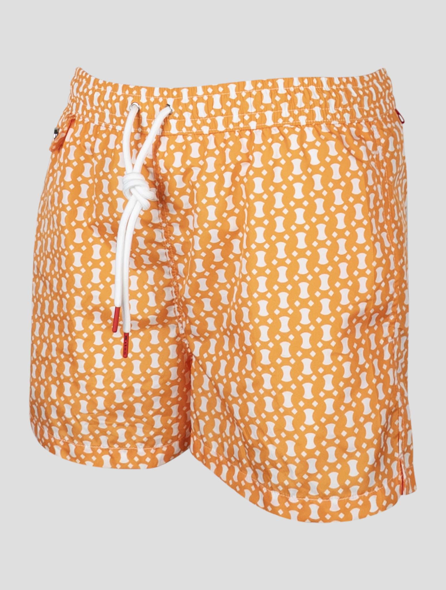 Kiton Orange White Pl Swim Trunks