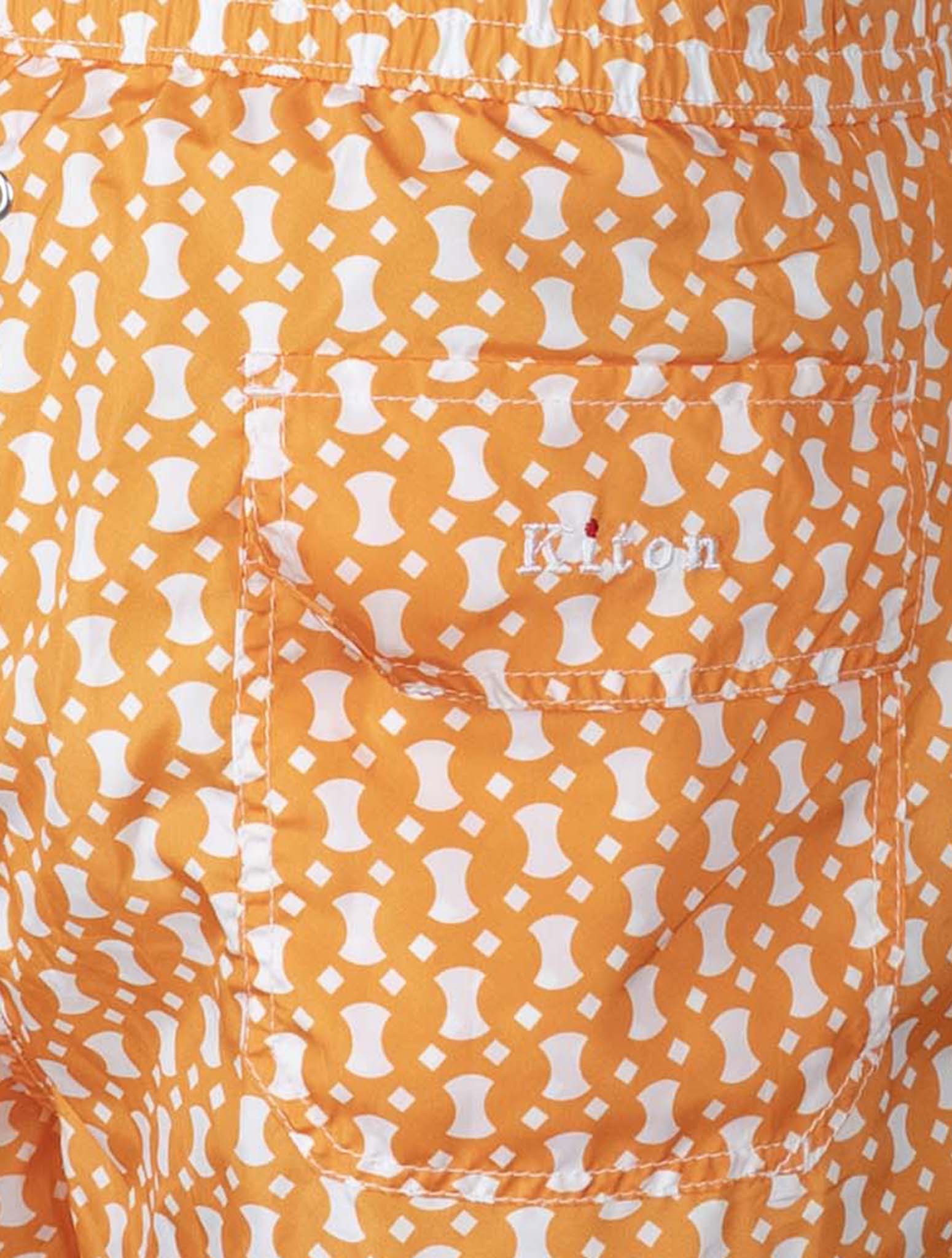Kiton Orange White Pl Swim Trunks
